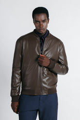 GIUBBOTTO BOMBER EFFETTO PELLE MORO